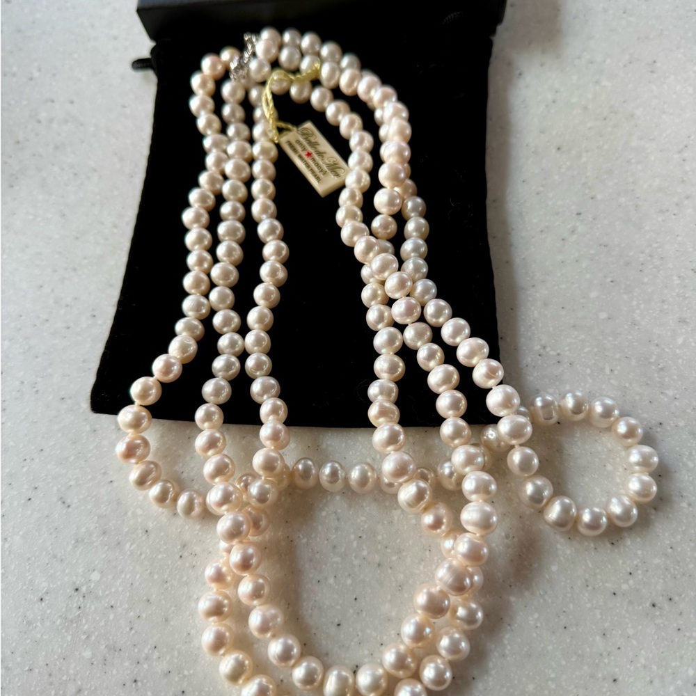 Classic Triple Strand Pearl Necklace